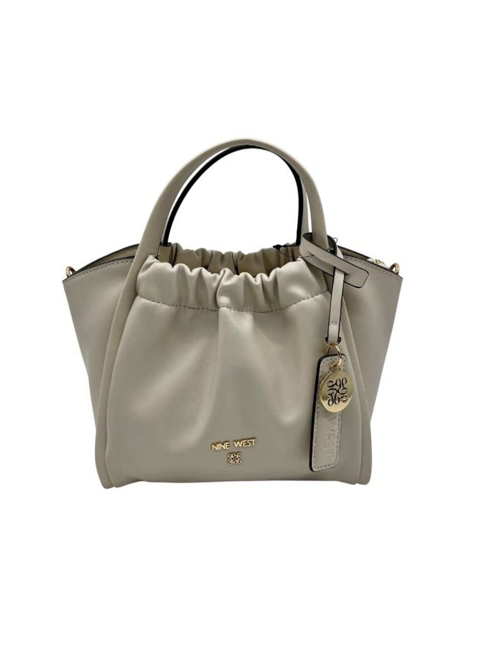 Nine West Beige Faux Leather Kenji Mini Tote Crossbody